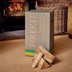 Firekit kiln dried logs & Flamers natural firelighters in a box