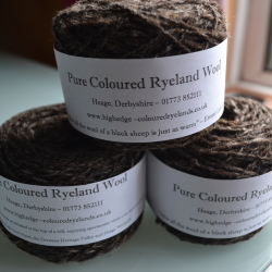 Dark Brown varigated yarn - spun from the fleece