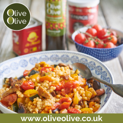 Mediterranean Roasted Veg with Giant Couscous from The OliveOlive Mediterranean Cookbook
