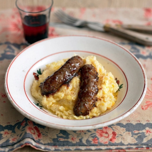 Venison and red wine sausages