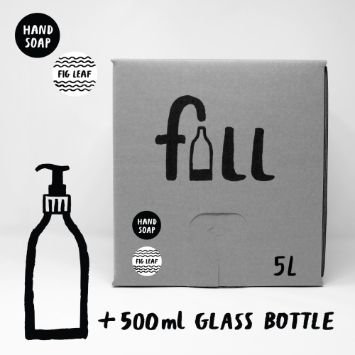 FILL HAND SOAP BAG IN BOX 5L + 500 ML GLASS BOTTLE (FIG LEAF)