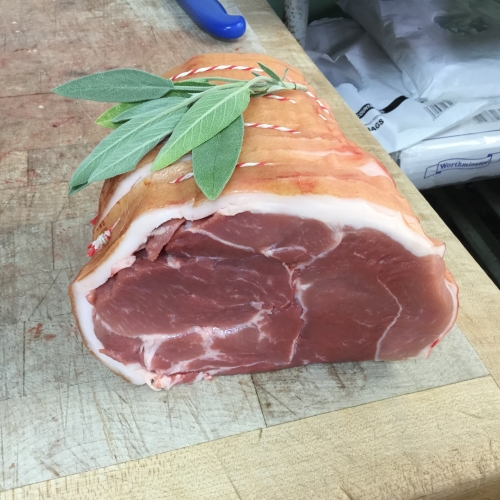 Boned and rolled pork shoulder