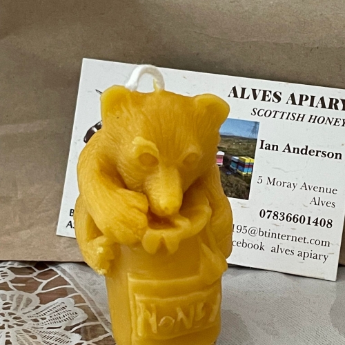 Beeswax Candle  Bear on Honeypot