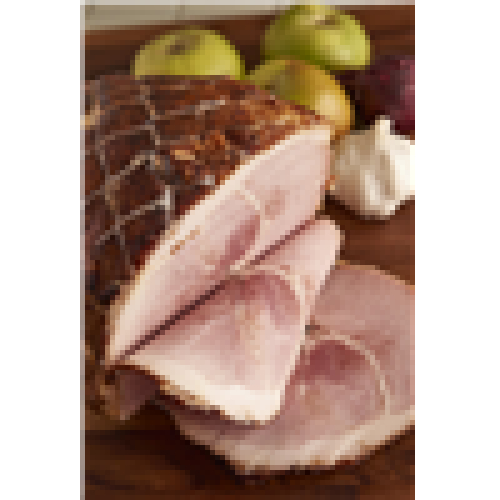 Cooked glazed and sliced ham