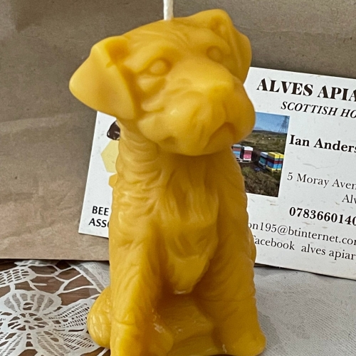 Beeswax Candle  Terrier Dog
