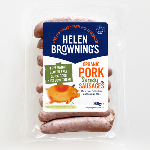 Helen Browning's Organic Speedy Sausages - 7 pack Case - Supplied Frozen