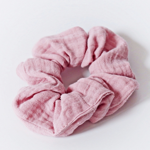 Pale Pink Muslin Hair Scrunchies