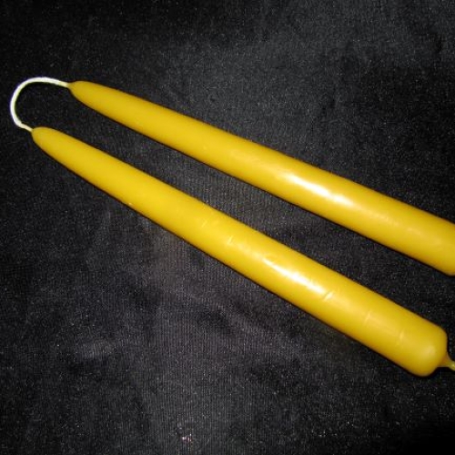 Beeswax candles traditional pair of hand dipped