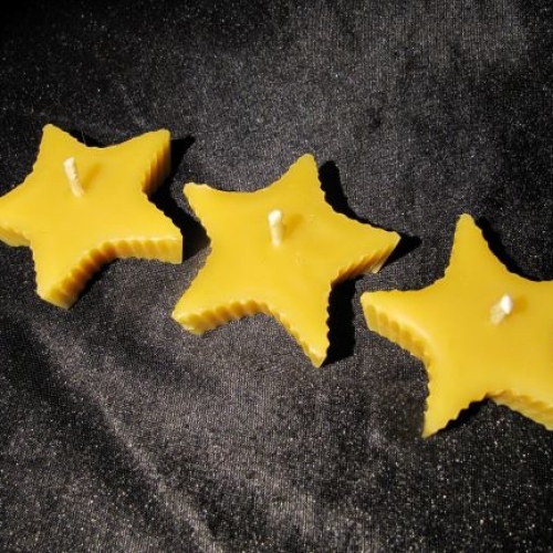 Floating star Beeswax candles x 3