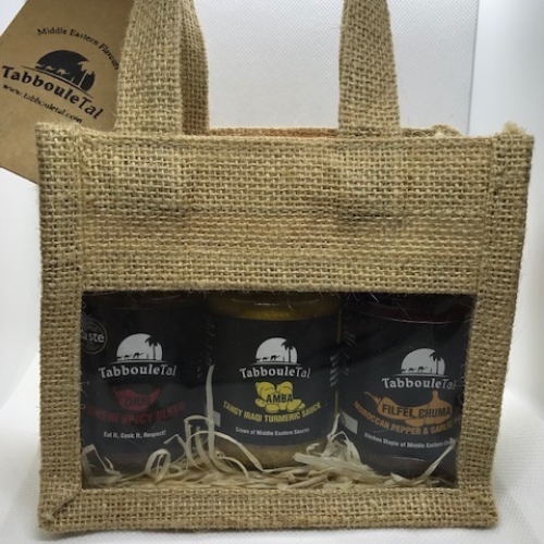 Middle Eastern condiments gift bag