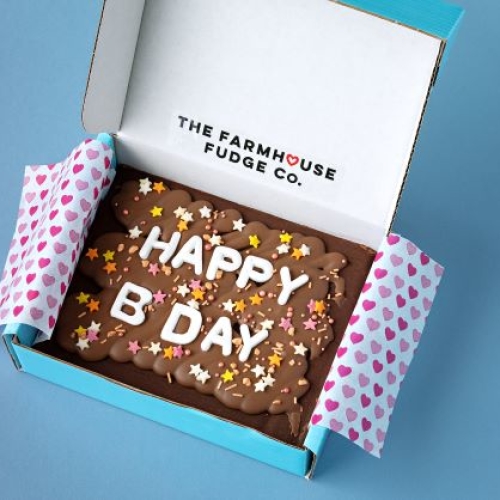 Happy Birthday Celebration Fudge Tablet