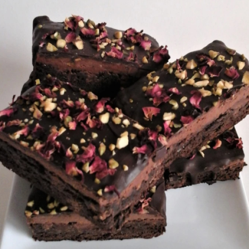LUXURY PISTACHIO ROSE BROWNIES (LARGE BOX OF 6)
