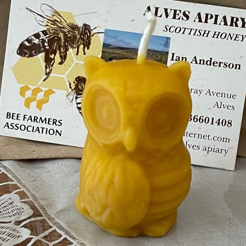 Beeswax Candle  small owl