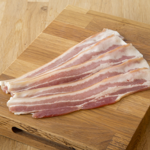 Dry cured streaky bacon